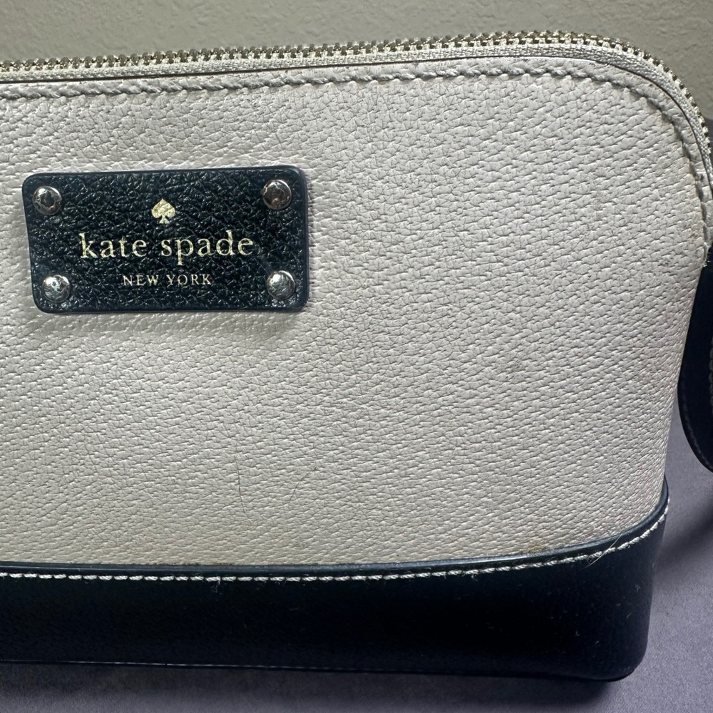 Kate Spade New York Berkeley Lane Hanna Cream Black Leather Crossbody Purse Bag‎ - Picture 3 of 16